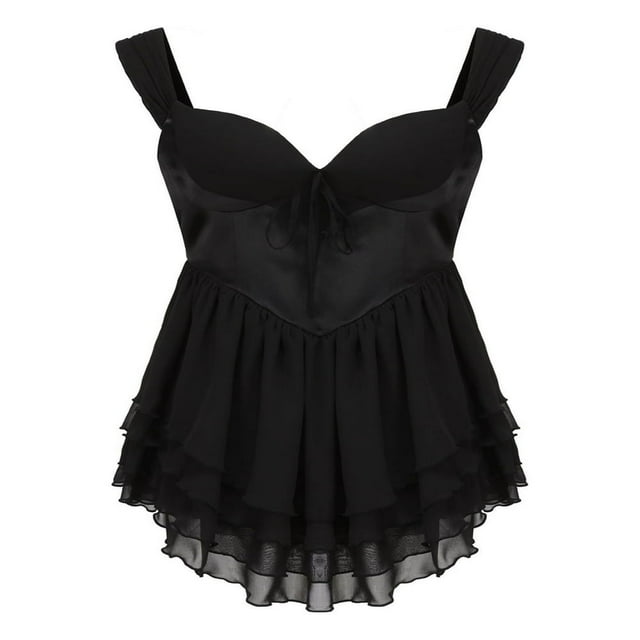Robe en Mousseline de Soie Slim à Col en V Sans Manches pour Femme