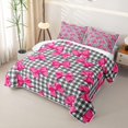 thumbnail image 3 of Manfei Black Classic Checkered Twin Quilt Set,Chic Bow Tie Twin Coverlet Set,3 Pieces,1 Bedspread and 1 Pillowcase, 3 of 7