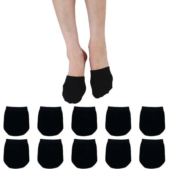 5 Pairs Women Toe Topper Cotton Half Socks No Show Mule Socks