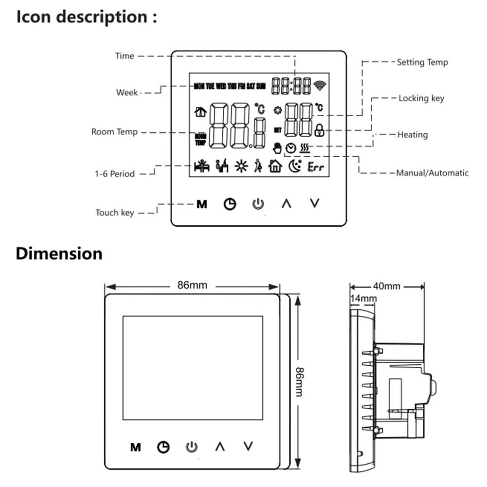 Smart Thermostat Temperature Water Electric Floor Heating Gas Boiler Controller