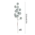 thumbnail image 5 of Artificial Red Berry Picks for Christmas Decorations 5 Pack Floral Arrangements Vase Fillers Party Decor Festive Greenery Stems(Silver), 5 of 6