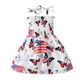 thumbnail image 2 of Zpanxa Toddler Girl Outfits Princess Dresses, Baby Girls Beach Casual Sleeveless American Flag Sun Casual Dress, Cotton Dresses E (4-5 Years), 2 of 8