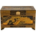 thumbnail image 3 of Oriental Furniture Ching Ming 40 Gallon Wood Storage Trunk, Black, 3 of 7
