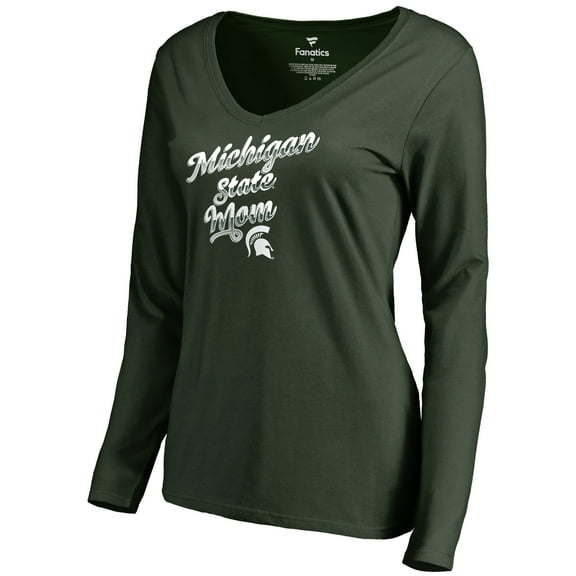 Women's Green Michigan State Spartans Team Mom Long Sleeve T-Shirt