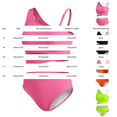thumbnail image 4 of Ruyang Girls Solid Bikini Swimsuit One Wide Strap Cutout Waist Tops and Trunks Bathing Suit Summer Quick Dry Pool Swim Outfits, 4 of 8