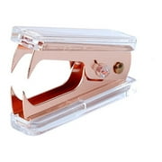 Manual Stapler Transparent Acrylic for Bookbinding Document Office Supplies Rose Gold