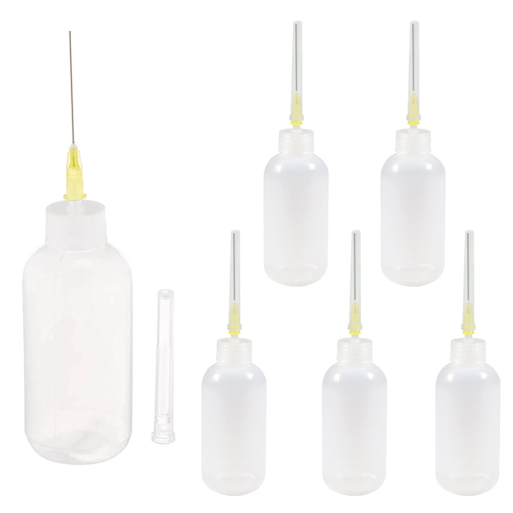 4 Needle Tip Plastic Bottle Dispenser Oil Solvent Ink Applicator Dropper 0.7 Oz 