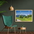 thumbnail image 2 of Snow Mountain Wall Art with Frame, Idyllic Landscape Image of Berchtesgaden and Bavarian Alps, Printed Fabric Poster for Bathroom Living Room, 35" x 23", Cobalt Blue and Multicolor, by Ambesonne, 2 of 2