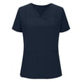 thumbnail image 6 of Feancey Womens Scrub Tops with Pockets 2026 Fashion V Neck Scrubs Shirt Comfy Casual Short Sleeve Working T-Shirts Solid Color Summer Blouse Navy S, 6 of 10