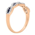 thumbnail image 3 of Dazzlingrock Collection Round Blue Sapphire and White Diamond Bridal Stackable Anniversary Wedding Swirl Ring For Women in 10K Rose Gold, Size 6, 3 of 5