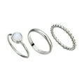 thumbnail image 5 of MANHUJI Gold Plated Rings Sterling Silver Opal Ring Stacking Ring Set 3Pcs Silver Minimalist Geometric Ring Engagement Ring Gold Plated Rings for Women Gold Plated Rings(Silver,10), 5 of 5