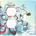 thumbnail image 4 of Metal Light Switch Plate Cover Snowmen Snowball Fight SNO003, 4 of 14