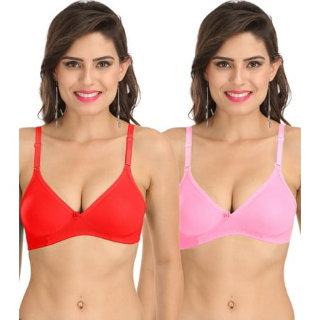 

Ossirrio Women s Everyday Non Padded Non Wired 3/4th Coverage T-Shirt Bra with Free Transparent Strap