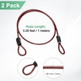 thumbnail image 3 of Uxcell 2-Pack Candado de Cable de Seguridad, Cable de Acero Recubierto de 3.28FT con Doble Asa [Rojo], 3 of 6