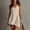 *Khaki, variant on ClodeEU Women's V Neck Adjustable Spaghetti Strap Dress with Fringe Trim,Casual Summer Mini Dress Army Green,Women's Plus L