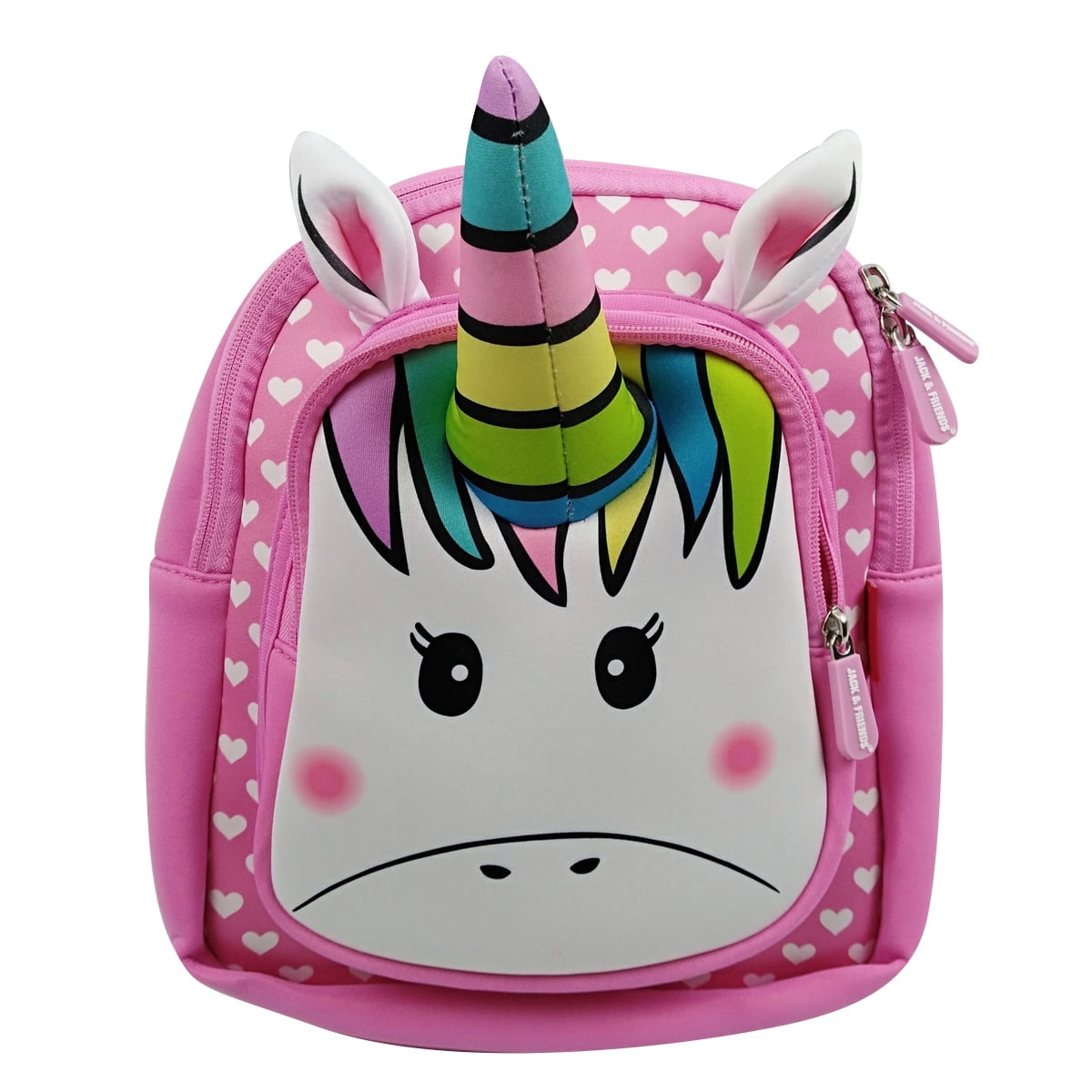 jack n friends Pink Unicorn Backpack for Preschooler, Waterproof Neoprene Daypack 26 Years