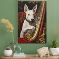 thumbnail image 2 of Miniature Bull Terrier Cute Dog Harp Stretched Canvas Size 8x12 – Retro Miniature Bull Terrier Dog Batter in Action With Harp for Themed Living Room, 2 of 5