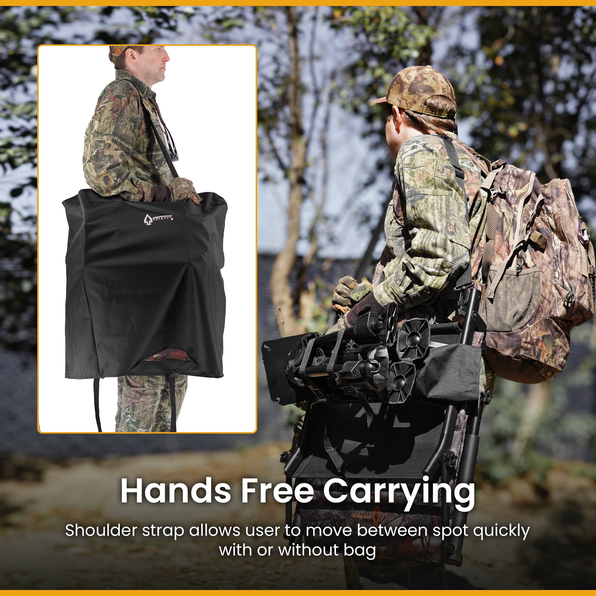 2-Pack Arrowhead Outdoor Folding Swivel Hunting Chair