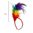 thumbnail image 2 of Womens 1920s Rainbow Faux Feather Headband Flapper Headpiece Adult PRIDE Party Costume Accessory, Multi-color, One Size, 2 of 4