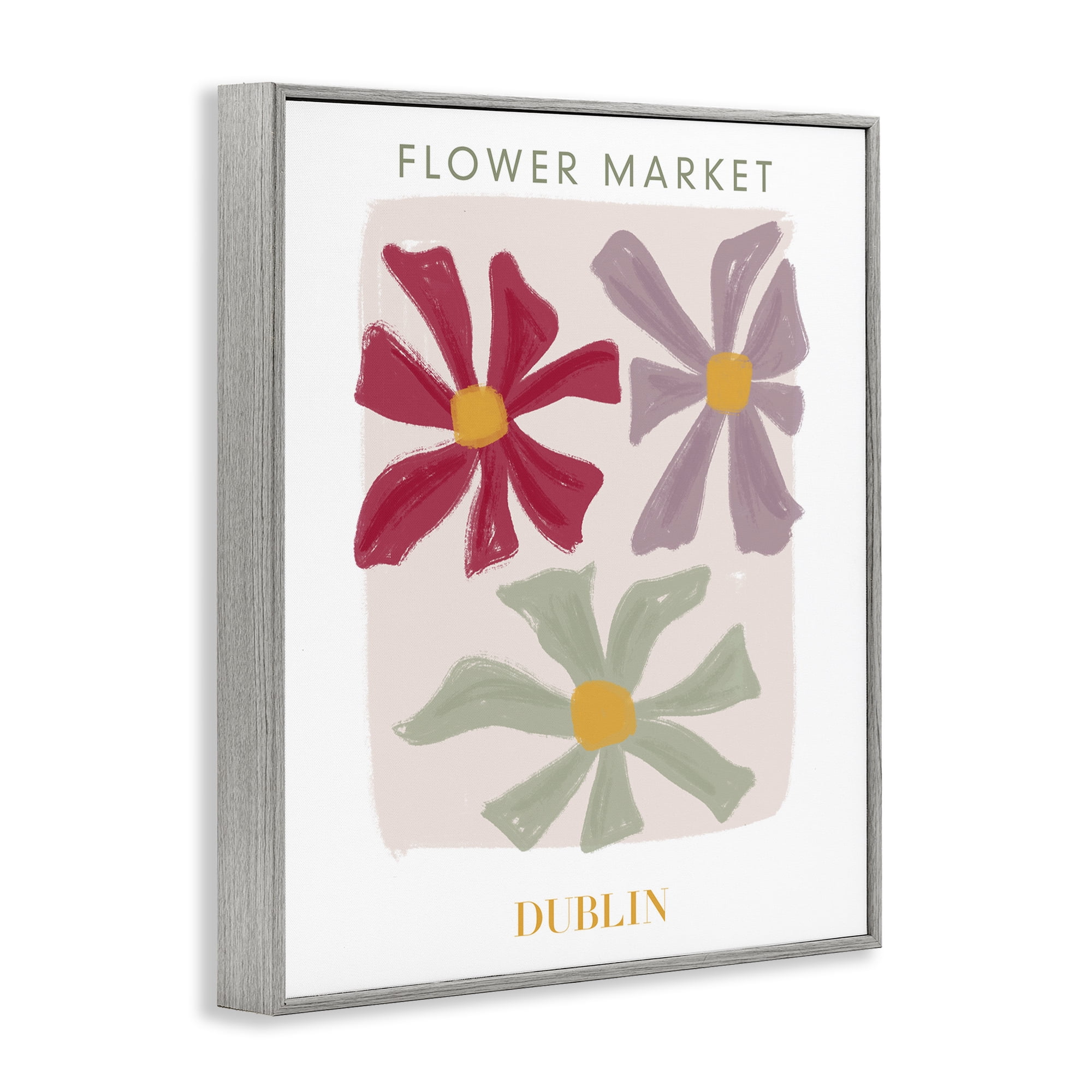 Stupell Industries Muted Dublin Flower Market Gray Framed Giclee Art, design by Lucille Price
