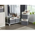 Cube Storage Bins, 13 inch Storage Cubes Set of 4, Grey and White