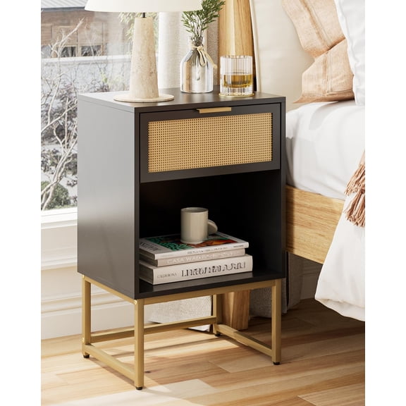 Nightstand,Modern Night Stand Wood Bedside Table with Storage Drawer Side End Table for Bedroom,Living Room,Office