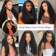 thumbnail image 3 of 32 Inch Lace Front Wig Human Hair Deep Wave Lace Front Wigs 210 Density HD Lace Frontal Wigs Human Hair 13x6 Lace Front Wigs Human Hair Pre Plucked Deep Curly Human Hair, 3 of 7