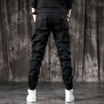 thumbnail image 5 of Pantalones Cargo Negros para Hombre con Bolsillos Pantalones Vaqueros Masculinos Motociclista Clásico 2024 Tendencia Diseñador Otoño Ropa Denim, 5 of 5