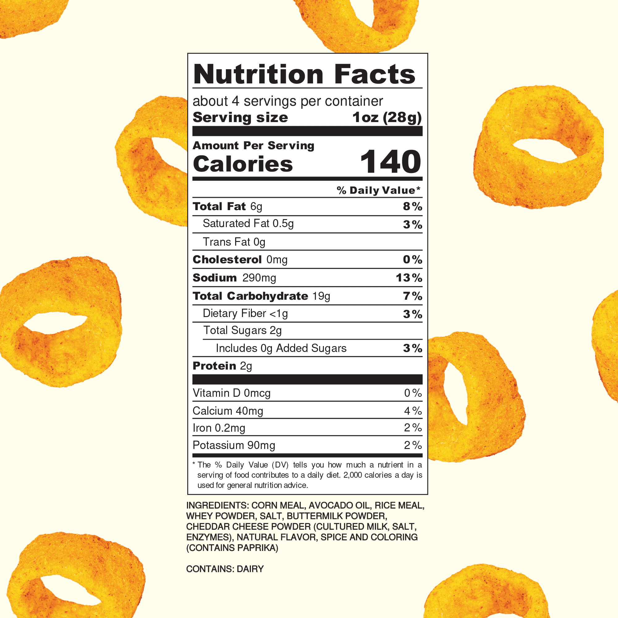 Rob's Backstage Rings, Gluten-Free, Cheddar Puffed Snack, 4oz