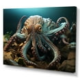 thumbnail image 2 of Designart "Blue Octopus Lunar Reflections" Animals Wall Decor, 2 of 5