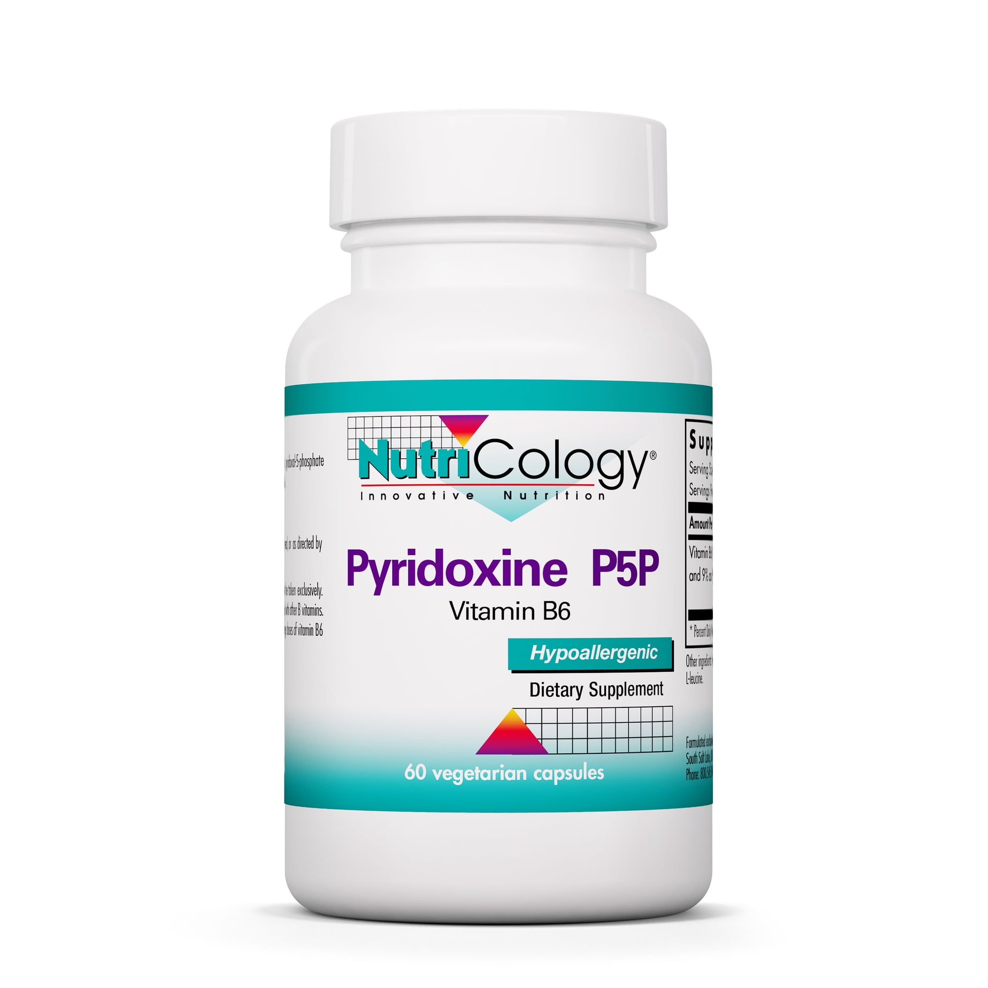 NutriCology Pyridoxine P5P High Dose Vitamin B6, Pyridoxal5Phosphate 60 Vegetarian