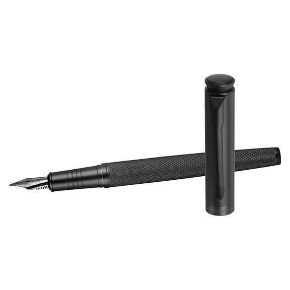 Titanium Extra Fine Nib Black Forest Fountain Pen, 1 Pack Calligraphy Pen Smooth Writing with Refillable Ink Converter for Professional Office Journaling Calligraphy Gift, Black