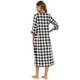 thumbnail image 5 of fheaev House Coat Or Duster Or Bathrobe For Woman Robes Zipper Robe 3/4 Sleeve Nightgown Sleepwear Duster Housecoats Knee Length Nightgown With Pockets Loose Pajamas, 5 of 5