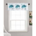 thumbnail image 3 of Sea Turtles Linen Curtain Valance for Bedroom/Bathroom/Kitchen/Office/Living/Dining Room Windows,Summer Beach Ocean Coastal Stripes Rod Pocket Topper Drapes Decorative Cafe Drapery Panel 42x12, 3 of 6