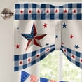 thumbnail image 5 of 4th of Tie Up Valances Curtain, Adjustable Kitchen July Patriot Red Texas Stars Blue Plaid Valances for Windows Decor, Rod Pocket Short Curtains Set for Bedroom/Bathroom, 60"x18", 5 of 9