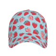 thumbnail image 2 of Kdxio Unisex Strawberries Pattern Baseball Cap Unisex Washed Classic Adjustable Hat, 2 of 8