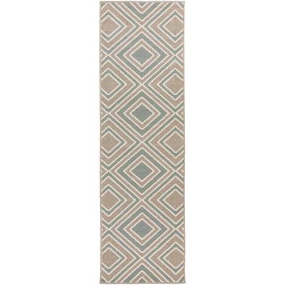 Art of Knot Coronado Machine Made Medallion Scroll Indoor/Outdoor Runner, Taupe
