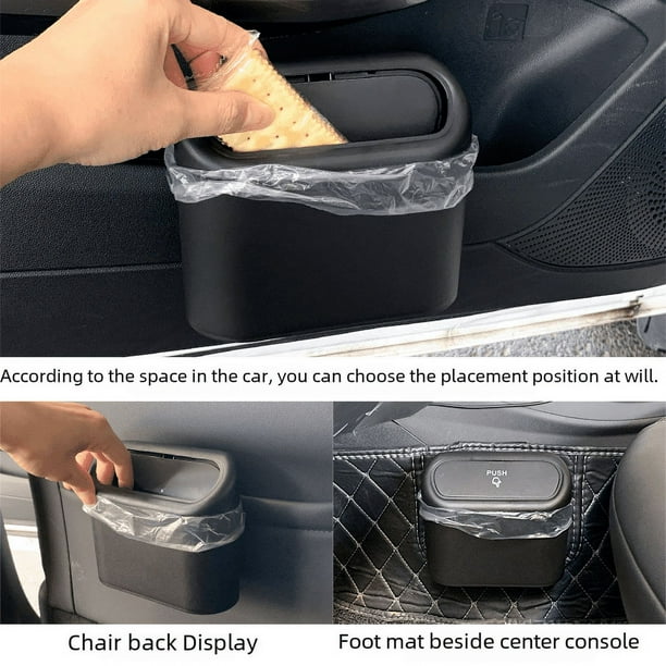 Cubo de basura para coche, caja de almacenamiento colgante para puerta trasera del asiento del coche, bolsa de basura multifuncional para suministros de coche, almacenamiento plegable