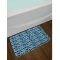 thumbnail image 2 of Jaguar Bath Mat, Animals with Blue Tropical Leaves Hawaiian Jungle Design Exotic Flora and Fauna, Plush Bathroom Decor Mat with Non Slip Backing, 29.5" X 17.5", Multicolor, by Ambesonne, 2 of 2