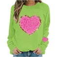 thumbnail image 3 of Womens Oversized Sweatshirts Valentine's Love Heart Printed Shirts Long Sleeve Round Neck Blouses Valentine's Day Sweater Pullover Tops, 3 of 5
