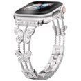 thumbnail image 1 of Compatible con Apple Watch Band Butterfly 38 mm, 40 mm, 41 mm, pulsera de diamantes brillantes para iWatch Band para mujer (plata), 1 of 5