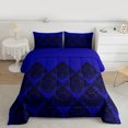 thumbnail image 2 of Manfei Gothic Damask Bedding Comforter Set,Boho Exotic Skull Twin Comforter Sets,Black Blue Bedding Set For Boys Girls,Luxury Bedroom Decor Reversible,2pcs, 2 of 8