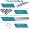 thumbnail image 4 of 10Pack Fully Threaded Rod, M3 x 35mm 304 Stainless Steel with Nuts Washers, 4 of 6