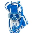 thumbnail image 1 of Snorkel Set Cressi Rocks Pro Dry Blue/White for Kids S/M, 1 of 5