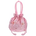 thumbnail image 1 of Fashion Flowers Lace Embroidery Drawstring Bucket Bag Shoulder Bag Purse (Pink), 1 of 8