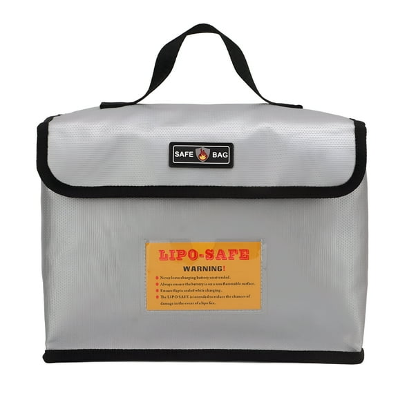 GJX Lithium Battery Explosion Proof Bag Zipper Closure Portable Fireproof Battery Protective Storage Pouch