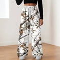 thumbnail image 2 of zaveiop Camo Pants Women Baggy Fleece Y2K Camouflage Cargo Pants High Waisted Wide Leg Drawstring Jogger Sweatpants (White, L), 2 of 9