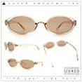 thumbnail image 2 of Trendy Retro Micro Oval Dad Fashion Plastic Sunglasses Peach - Brown, 2 of 8