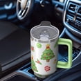 thumbnail image 4 of 40oz Xmas Tumbler with Handle and Straw, Classic Red and Green Plaid Stainless Steel Insulated Cup Holiday Gift, 4 of 4
