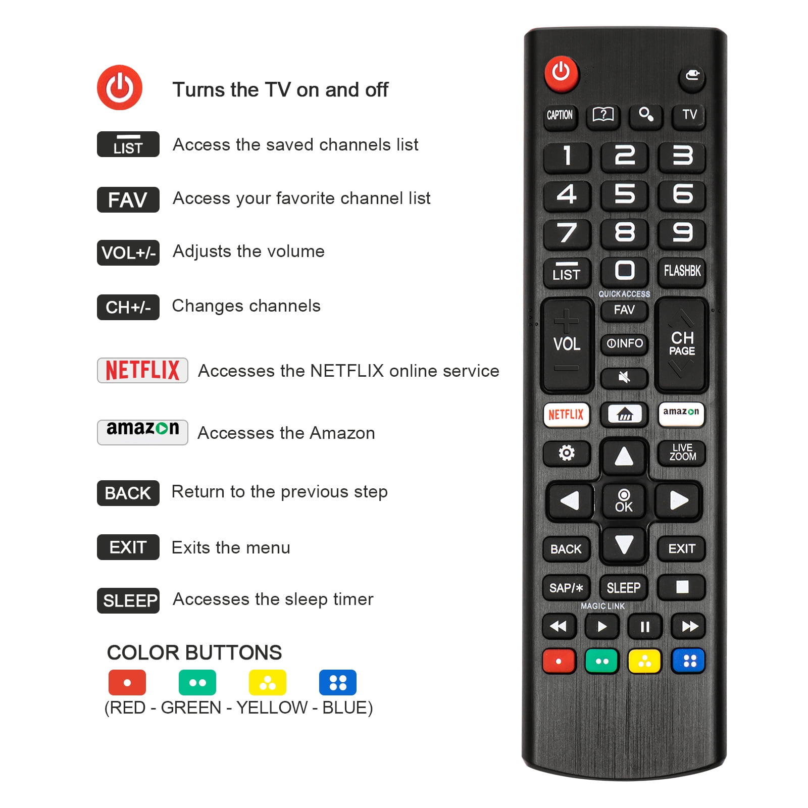 Universal Remote Control for LG TV Remote, Only Compatible with All Models for LG Brand